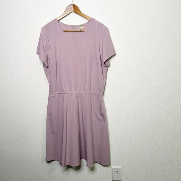 Duluth Trading Co Blush Pink Lightweight Pockets Flexellence Dress Women’s Sz L - Picture 1 of 12